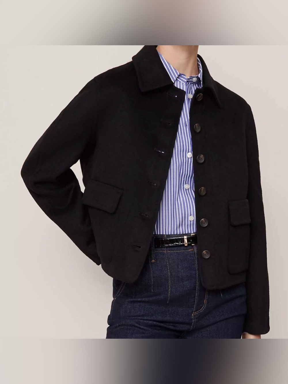 NEW ANN TAYLOR BLACK COLLARED DOUBLE FACE JACKET SZ XS